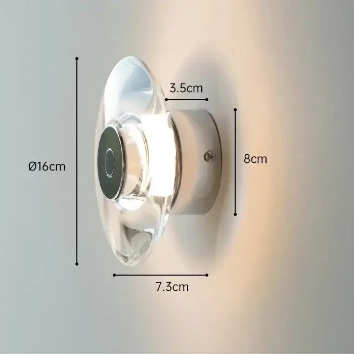 Modern crystal bedside wall lamp bedroom clear glass and chrome