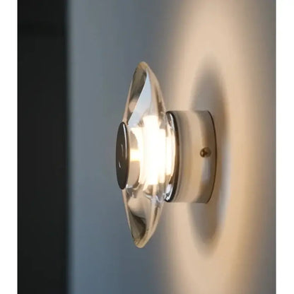 Modern crystal bedside wall lamp bedroom clear glass and chrome