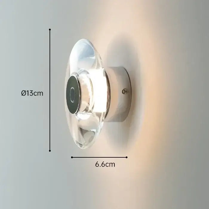 Modern crystal bedside wall lamp bedroom clear glass and chrome