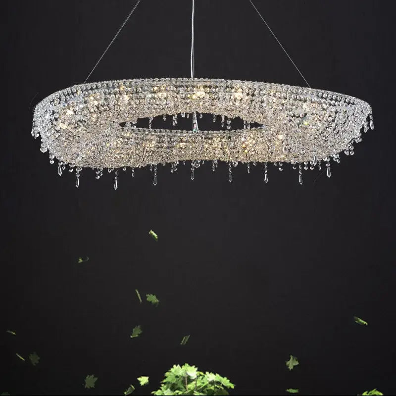 Modern crystal bird nest chandelier dining room pendant light