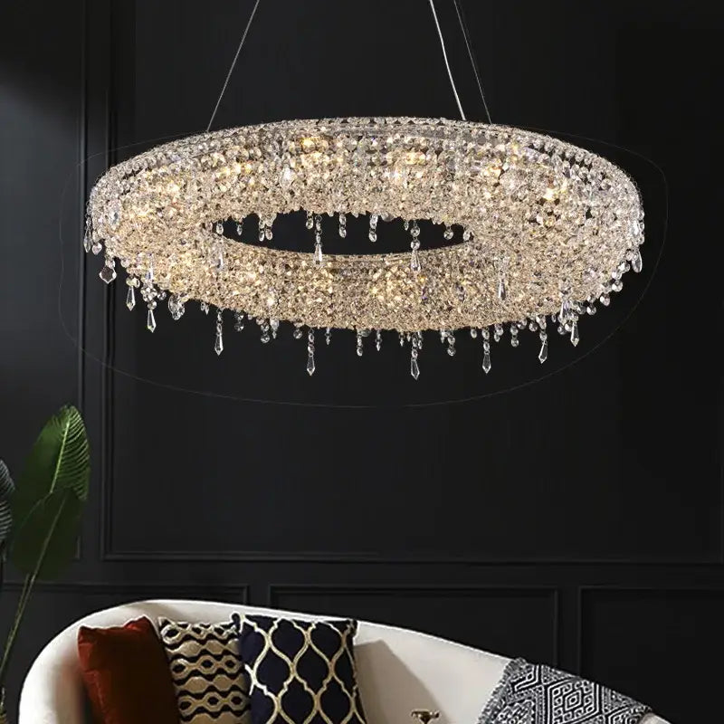 Modern crystal bird nest chandelier dining room pendant light