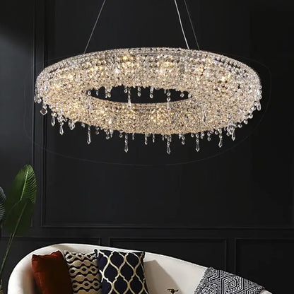 Modern crystal bird nest chandelier dining room pendant light