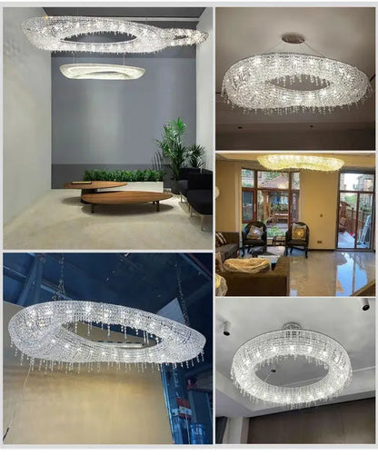 Modern crystal bird nest chandelier dining room pendant light