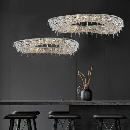 Modern crystal bird nest chandelier dining room pendant light