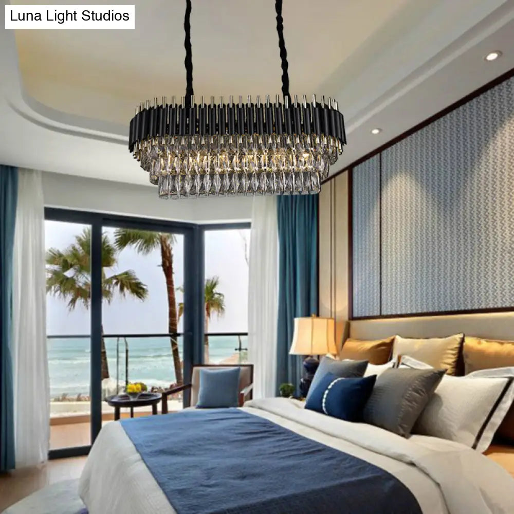DecorBites™ Modern Crystal Block Island Pendant Light
