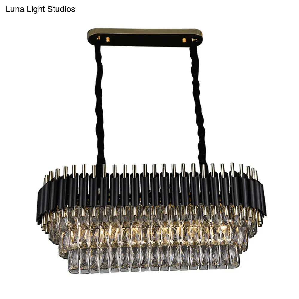 DecorBites™ Modern Crystal Block Island Pendant Light