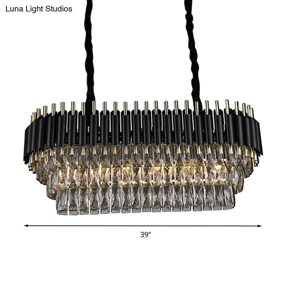 DecorBites™ Modern Crystal Block Island Pendant Light