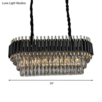 DecorBites™ Modern Crystal Block Island Pendant Light