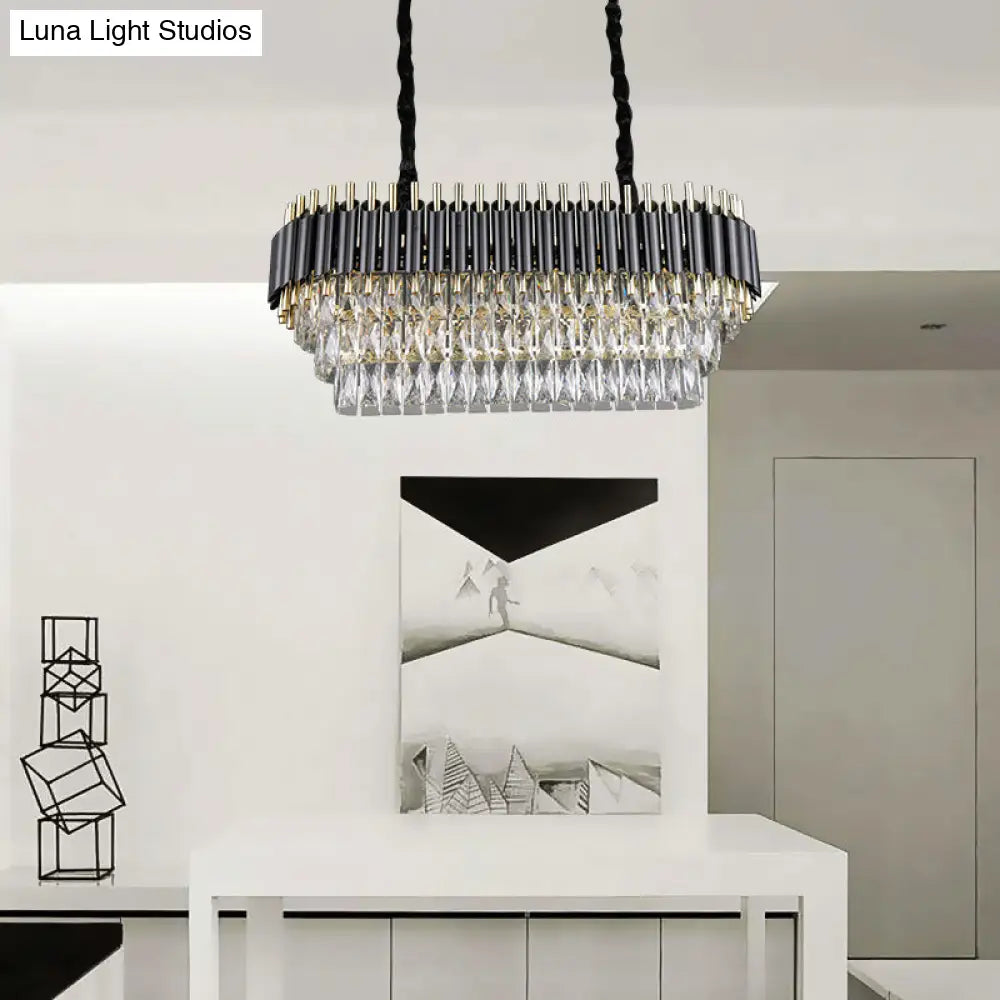 DecorBites™ Modern Crystal Block Island Pendant Light