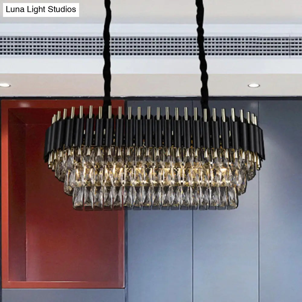 DecorBites™ Modern Crystal Block Island Pendant Light