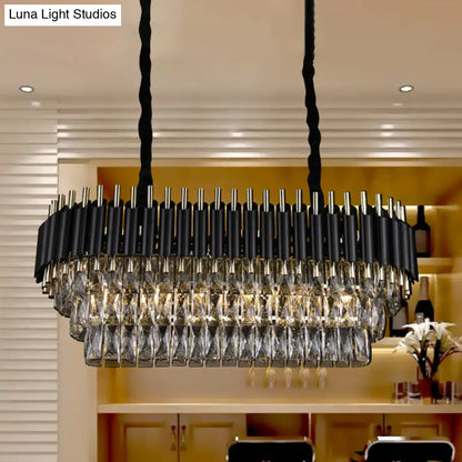DecorBites™ Modern Crystal Block Island Pendant Light