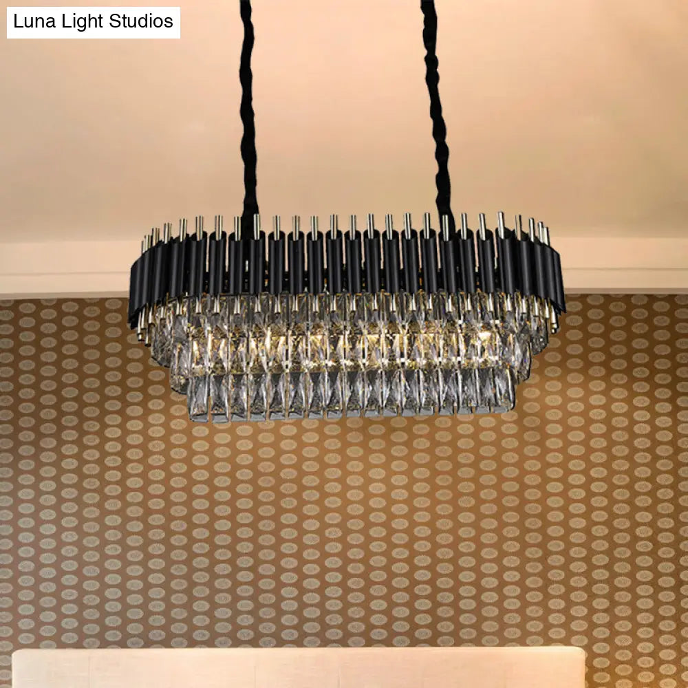 DecorBites™ Modern Crystal Block Island Pendant Light