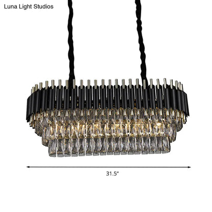 DecorBites™ Modern Crystal Block Island Pendant Light