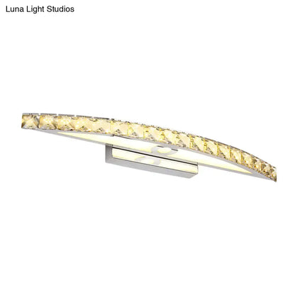 Modern crystal bow bathroom sconce in clear & champagne led bulb