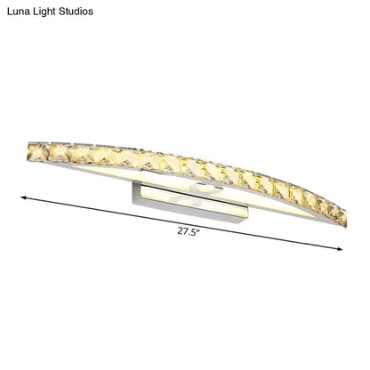 Modern crystal bow bathroom sconce in clear & champagne led bulb