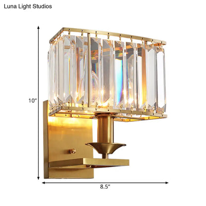DecorBites™ Modern Crystal Brass Wall Sconce