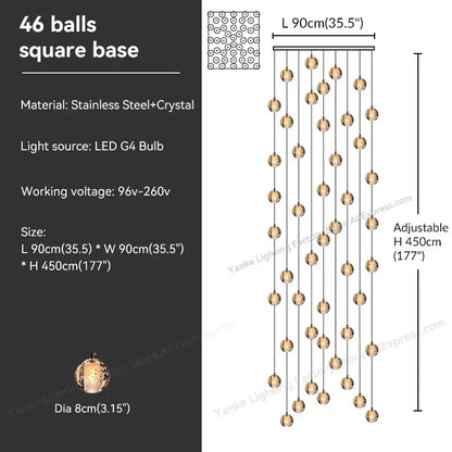 Modern crystal bubble ball pendant light for dining room