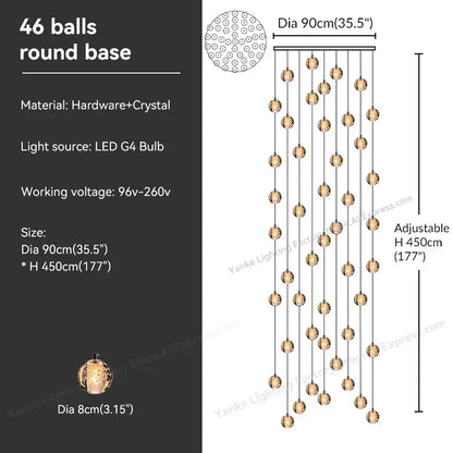 Modern crystal bubble ball pendant light for dining room