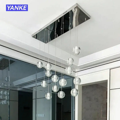 Modern crystal bubble ball pendant light for dining room