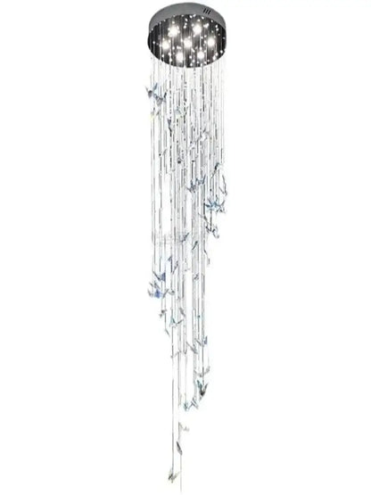 Modern crystal butterfly pendant light living room chandelier
