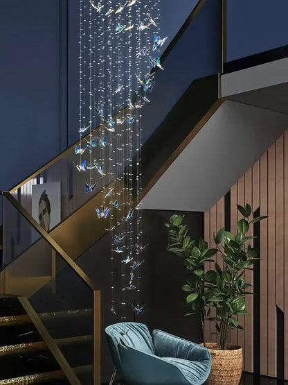 Modern crystal butterfly pendant light living room chandelier