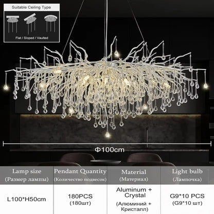 DecorBites™ Modern Crystal Chandelier for Living Room or Bedroom
