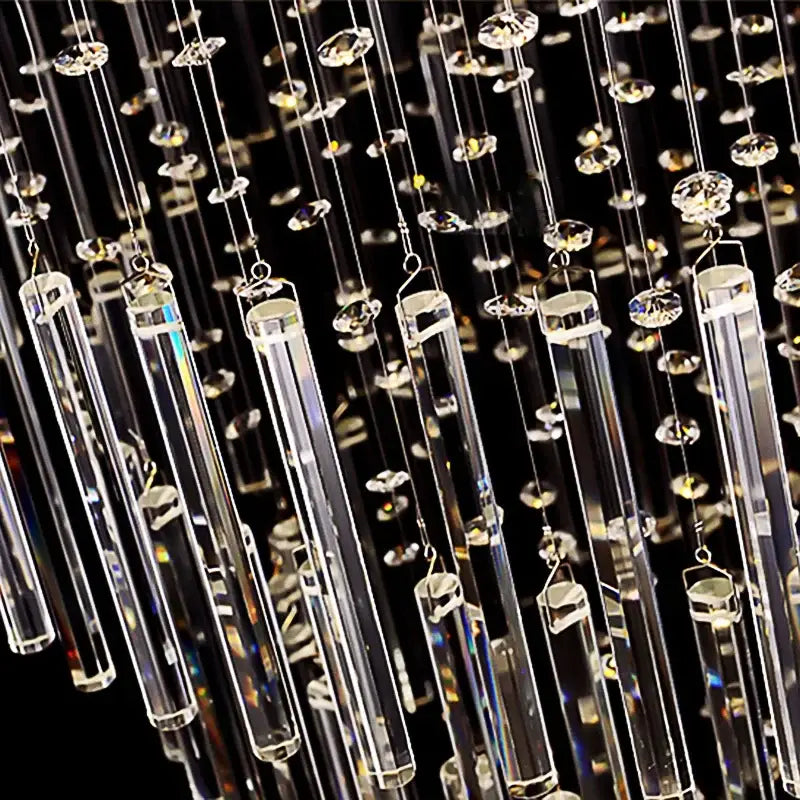 Modern crystal column chandelier living room hanging lamp