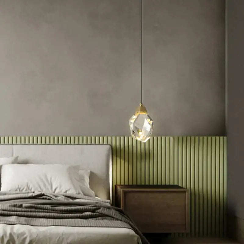 Modern crystal copper led wall lamp bedroom and stairs accent light