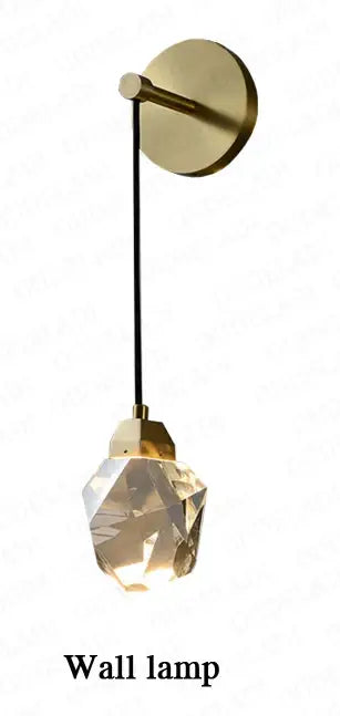 Modern crystal copper led wall lamp bedroom and stairs accent light