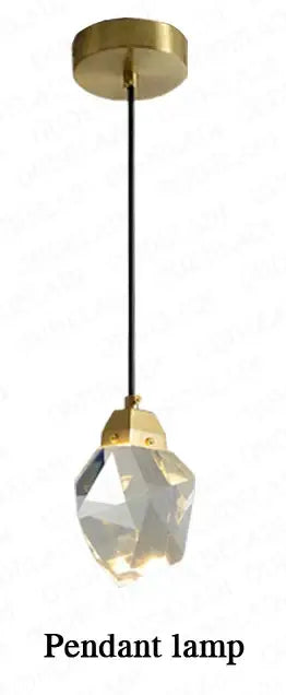 Modern crystal copper led wall lamp bedroom and stairs accent light