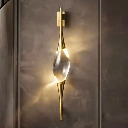 Modern crystal copper wall sconce dining room warm led light