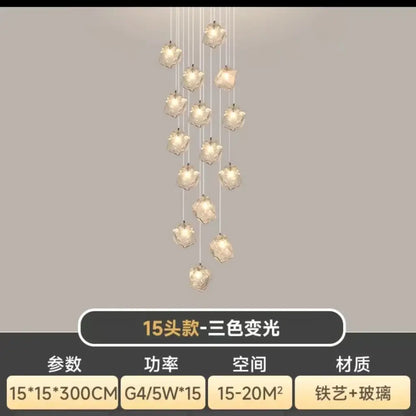 Modern crystal cube chandelier pendant lights for dining room
