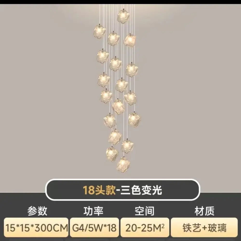 Modern crystal cube chandelier pendant lights for dining room