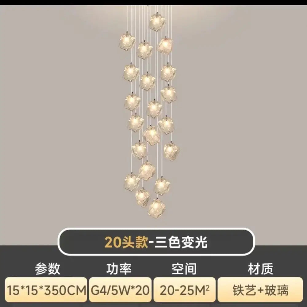 Modern crystal cube chandelier pendant lights for dining room