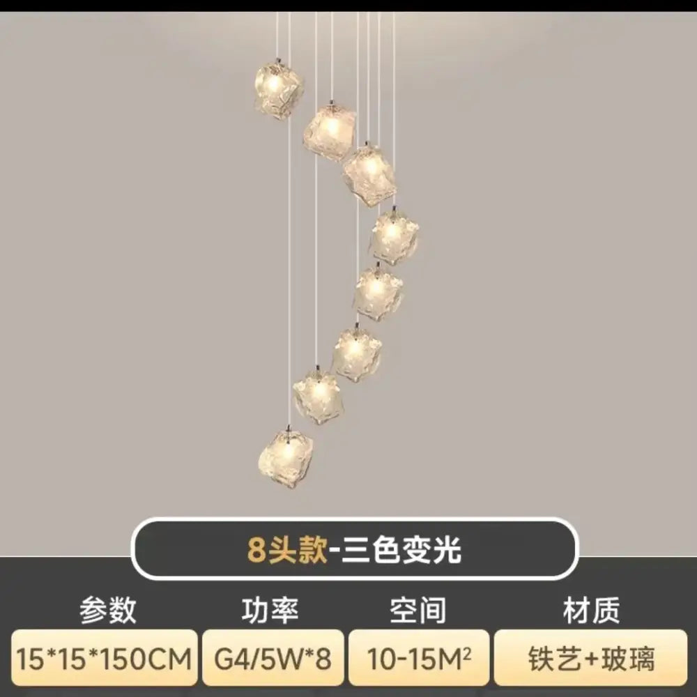 Modern crystal cube chandelier pendant lights for dining room
