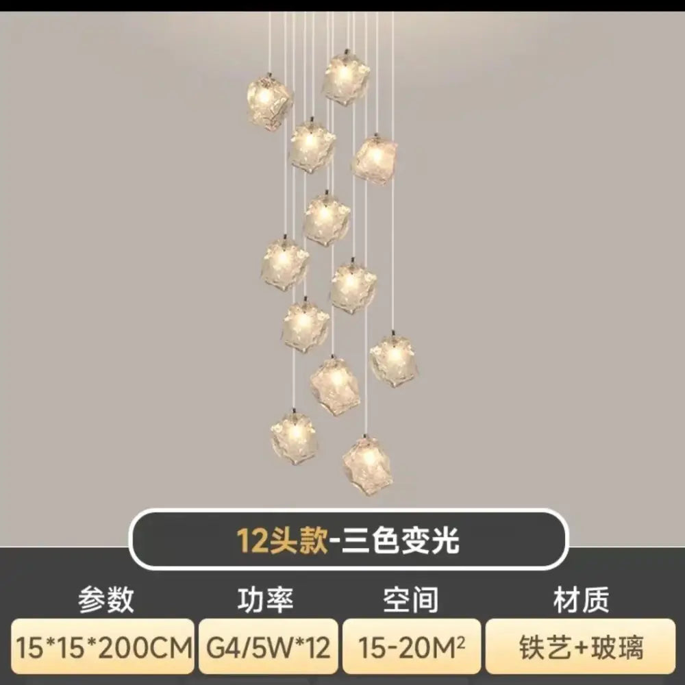 Modern crystal cube chandelier pendant lights for dining room