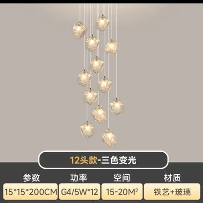 Modern crystal cube chandelier pendant lights for dining room