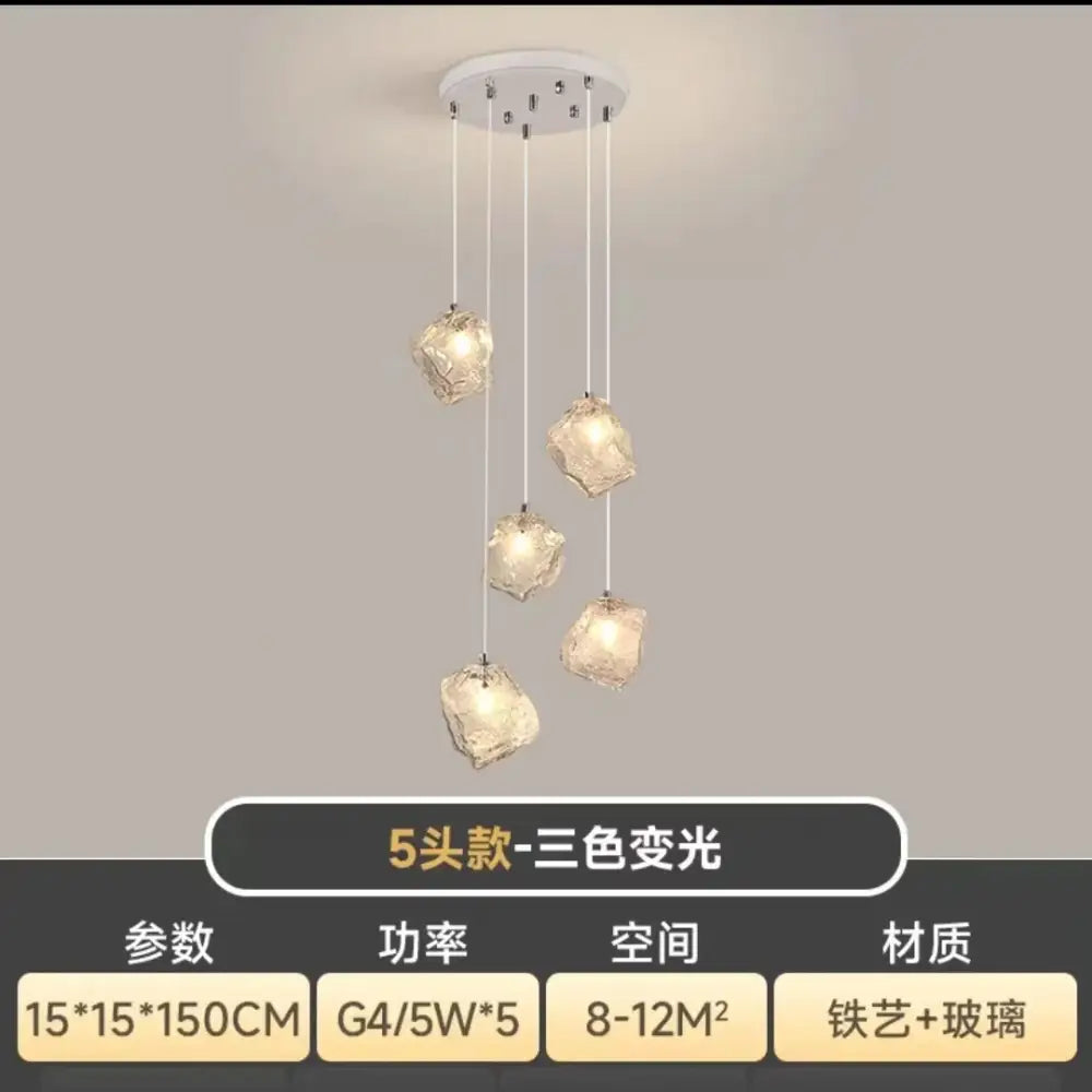 Modern crystal cube chandelier pendant lights for dining room