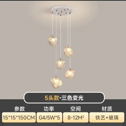 Modern crystal cube chandelier pendant lights for dining room