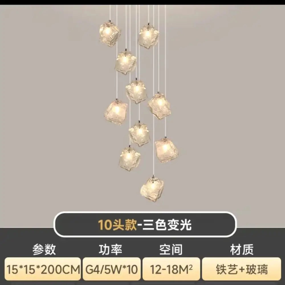 Modern crystal cube chandelier pendant lights for dining room