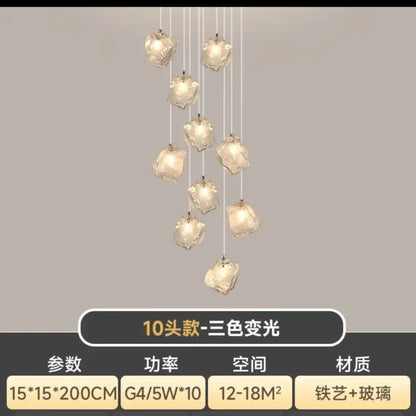 Modern crystal cube chandelier pendant lights for dining room