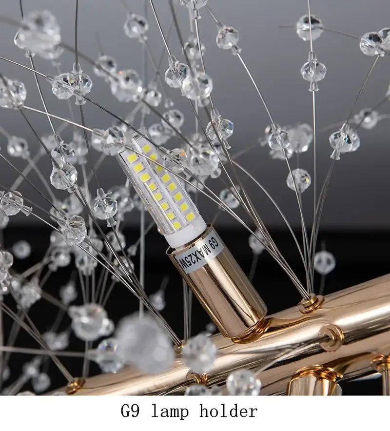 Modern crystal dandelion chandelier led hanging light dining room