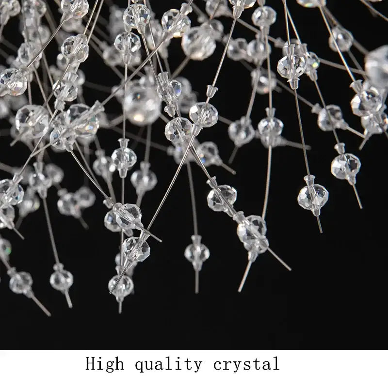 Modern crystal dandelion chandelier led hanging light dining room