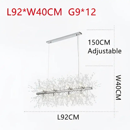Modern crystal dandelion chandelier led pendant lamp dining room