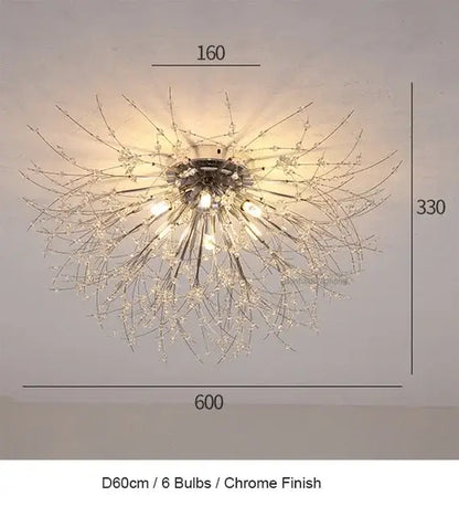 Modern crystal dandelion chandelier led pendant lamp dining room