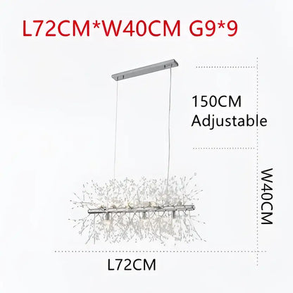 Modern crystal dandelion chandelier led pendant lamp dining room