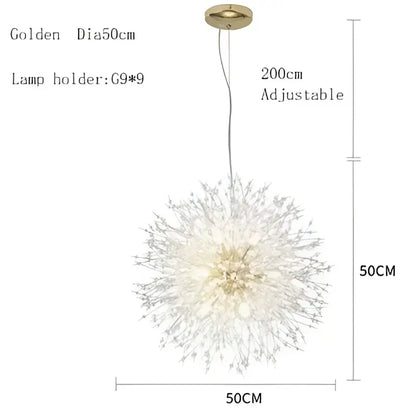 Modern crystal dandelion chandelier led pendant lamp dining room