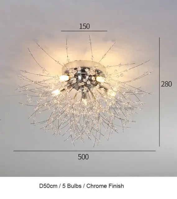 Modern crystal dandelion chandelier led pendant lamp dining room