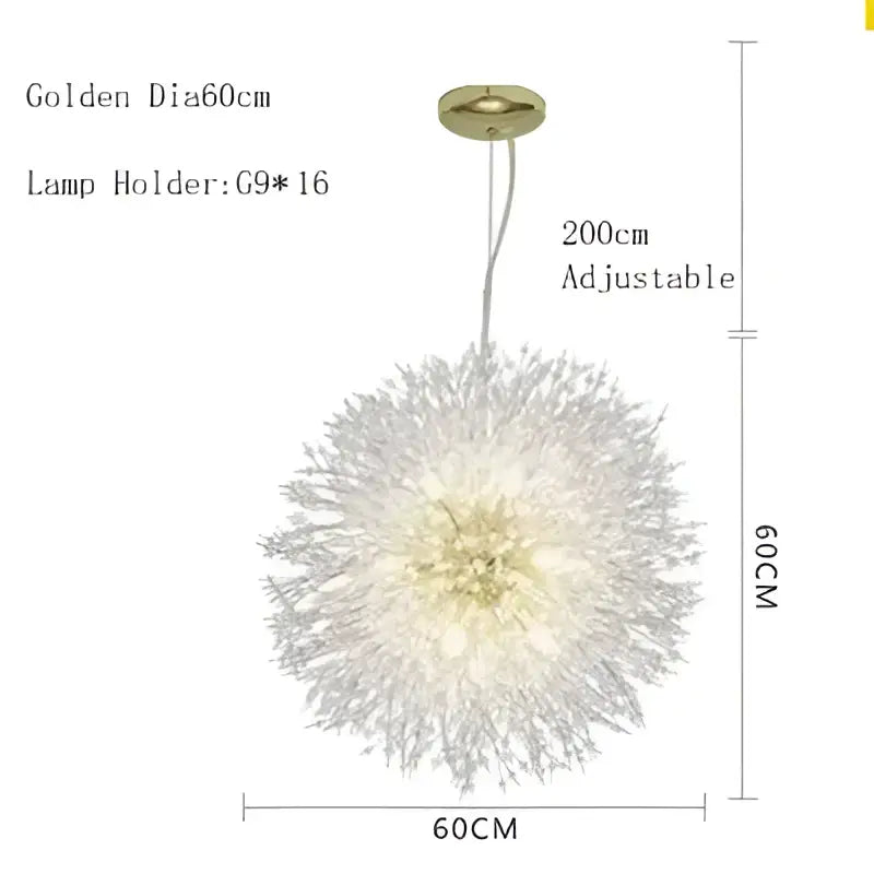 Modern crystal dandelion chandelier led pendant lamp dining room
