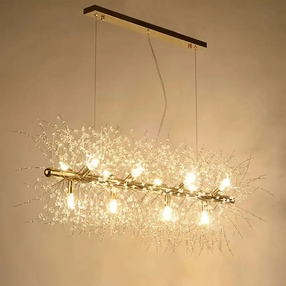 Modern crystal dandelion chandelier led pendant lamp dining room